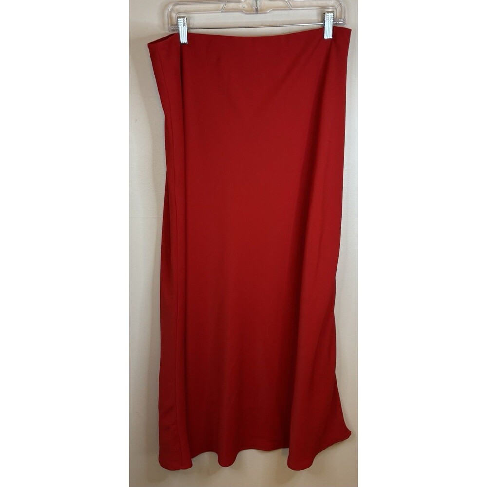 ABERCROMBIE & FITCH Red Maxi Skirt Womens Large Pull On Lined Long Colorful Boho - Picture 3 of 9